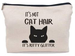 Lacosu Lustige Make-up-Tasche mit Katzenmotiv, kleine Reißverschlusstasche, Geburtstagsgeschenk für Katzenliebhaber, Frauen, Schwester, Tochter, Cat-B von Lacosu