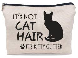 Lacosu Lustige Make-up-Tasche mit Katzenmotiv, kleine Reißverschlusstasche, Geburtstagsgeschenk für Katzenliebhaber, Frauen, Schwester, Tochter, Cat-G von Lacosu