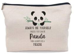 Lacosu Make-up-Tasche mit Panda-Motiv "Always Be Yourself Unless You Can Be Panda", niedlicher Pandabär, Kosmetiktasche für Panda-Liebhaber, Frauen, Mädchen, Geburtstag, Weihnachten, Valentinstag, von Lacosu