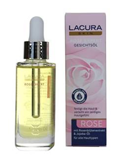 LACURA Skin Rose Expert Gesichtöl mit Rosenblüten-Extrakt & Jojoba-Öl für Alle Hauttypen 30ml von Lacura