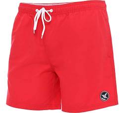 Ladeheid Badehose Herren Bequeme Badeshorts mit Seitentaschen und Schnürchen Badeshorts Herren mit Netzfütterung Perfekt für Sommer, Strand und Schwimmbad LA40-128 (Rot, 2X-Large) von Ladeheid