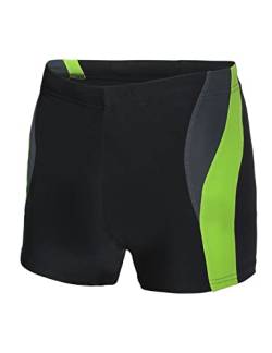 Ladeheid Badehose für Herren Schwimmhose kurz Männer Badehose Badepants eng Badeshorts LA40-255 (Schwarz/Graphite/Grün, 4XL) von Ladeheid