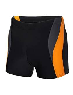 Ladeheid Badehose für Herren Schwimmhose kurz Männer Badehose Badepants eng Badeshorts LA40-255 (Schwarz/Graphite/Orange, L) von Ladeheid