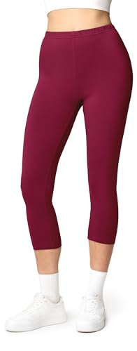 Ladeheid Damen 3/4 Leggings aus Baumwolle LA40-132 (Weinrot, XL) von Ladeheid