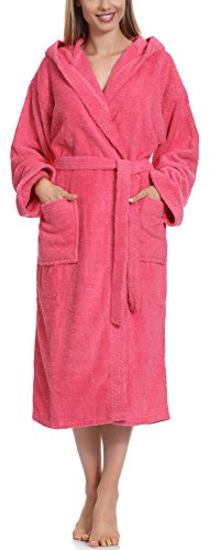 Ladeheid Damen Frottee Bademantel aus 100% Baumwolle LA40-102 (Rosa (M13) (Gramatur 450), S) von Ladeheid