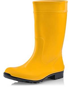 Ladeheid Damen Gummistiefel 100% Wasserdticht Regenstiefel Damen LA-967 (Gelb/Schwarz, 38 EU) von Ladeheid