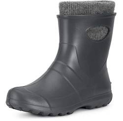 Ladeheid Damen Gummistiefel gefüttert und wasserdicht federleichte Eva Gummischuhe Winter LA-750 (Carbon, 37 EU) von Ladeheid