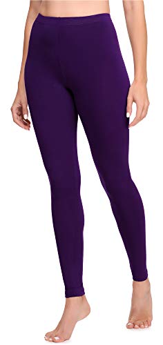 Ladeheid Damen Lange Leggings aus Viskose LA40-201(Pflaume, 40) von Ladeheid