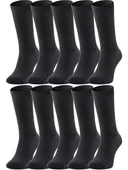 Ladeheid Damen und Herren 5er 10er 20er 30er Pack Socken aus Baumwolle AT007 (Schwarz (10 Pack), 47-50) von Ladeheid