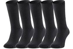 Ladeheid Damen und Herren 5er 10er 20er 30er Pack Socken aus Baumwolle AT007 (Schwarz (5 Pack), 39-42) von Ladeheid