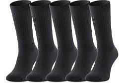 Ladeheid Damen und Herren 5er 10er 20er 30er Pack Socken aus Baumwolle AT007 (Schwarz (5 Pack), 47-50) von Ladeheid