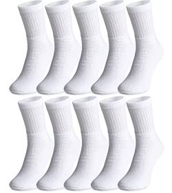 Ladeheid Damen und Herren 5er 10er 20er 30er Pack Socken aus Baumwolle AT007 (Weiß (10 Pack), 47-50) von Ladeheid