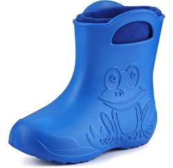 Ladeheid Eva Kinder Jungen Mädchen Gummistiefel Regenschuhe gefüttert LA-CA-03 (Blau/Marineblau, 22/23 EU) von Ladeheid