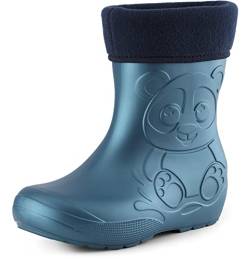 Ladeheid Eva Kinder Jungen Mädchen Gummistiefel Regenschuhe gefüttert LA-CA-11 (Metallisches Blau-2, 30/31 EU) von Ladeheid