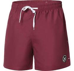 Ladeheid Badehose Herren Bequeme Schwimmhose Badeshorts für Strand und Schwimmbad Sommer Bademode für Herren LA40-198 (Burgundy, L) von Ladeheid