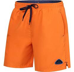 Ladeheid Herren Badehose Badeshorts Schwimmhose Bademode Strandmode LAZA1002 (Orange Kobalt, XL) von Ladeheid