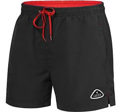 Ladeheid Herren Badehose Badeshorts Schwimmhose Bademode Strandmode LAZA1003 (Schwarz Rot, 6XL) von Ladeheid