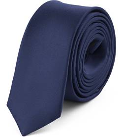 Ladeheid Herren Schmale Krawatte SP-5 (150cm x 5cm, Dunkel blau) von Ladeheid