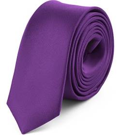 Ladeheid Herren Schmale Krawatte SP-5 (150cm x 5cm, Dunkel violett) von Ladeheid