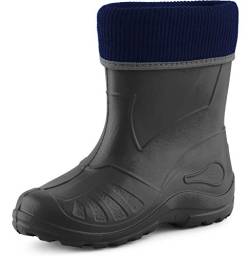 Ladeheid Kinder Mädchen Jungen Federleichte Eva Thermo Gummistiefel Gefüttert KL058 (Graphit, 33 EU) von Ladeheid