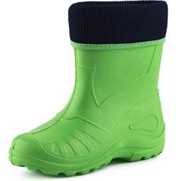 Ladeheid Kinder Mädchen Jungen Federleichte Eva Thermo Gummistiefel Gefüttert KL058 (Grün, 25 EU) von Ladeheid