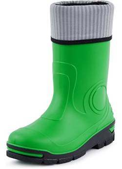 Ladeheid Kinder Mädchen Jungen Gummistiefel Regenschuhe mit Warme Socke LARB013 (Grün, 25 26 EU) von Ladeheid