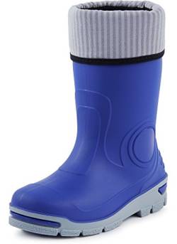 Ladeheid Kinder Mädchen Jungen Gummistiefel Regenschuhe mit Warme Socke LARB013 (Kornblume, 23 24 EU) von Ladeheid