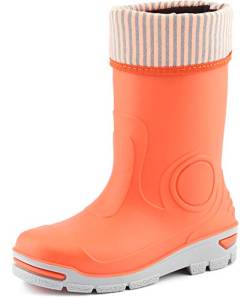 Ladeheid Kinder Mädchen Jungen Gummistiefel Regenschuhe mit Warme Socke LARB013 (Orange, 21 22 EU) von Ladeheid