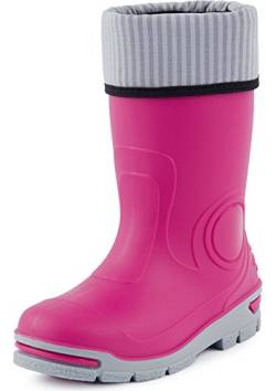 Ladeheid Kinder Mädchen Jungen Gummistiefel Regenschuhe mit Warme Socke LARB013 (Rosa, 21 22 EU) von Ladeheid