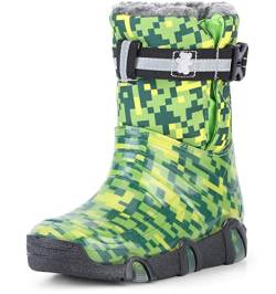 Ladeheid Kinder Mädchen Jungen Schneestiefel mit Muster Winterstiefel Gummistiefel gefüttert LAZT008(05-Grün, 27/28 EU) von Ladeheid