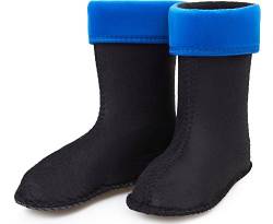 Ladeheid Kinder Mädchen Jungen Wärmende Stiefelsocken für Gummistiefel Innenschuh KL045 (Blau, 34 EU) von Ladeheid