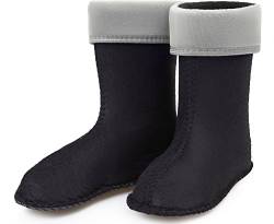 Ladeheid Kinder Mädchen Jungen Wärmende Stiefelsocken für Gummistiefel Innenschuh KL045 (Grau, 23 EU) von Ladeheid