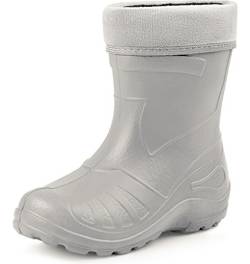 Ladeheid Kinder Mädchen Jungen federleichte Eva Thermo Gummistiefel Regenstiefel gefüttert KL050 (Grau, 33 EU) von Ladeheid