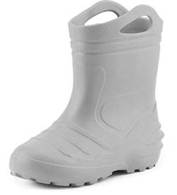 Ladeheid Kinder Mädchen Jungen federleichte Eva Thermo Gummistiefel gefüttert KL051 (Grau, 26 EU) von Ladeheid