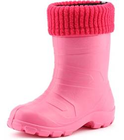 Ladeheid Kinder Mädchen Jungen federleichte Eva Thermo Gummistiefel gefüttert LA845KIDS (Rosa1025/Rosa, 34 EU) von Ladeheid