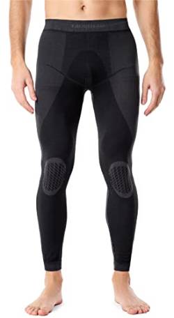 Ladeheid Lange Unterhosen Herren Thermounterwäsche Thermoaktiv Leggings Männer LAGI002 (Schwarz/Graphite, L) von Ladeheid