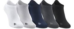 Ladeheid Unisex 5 Pack Sneaker Socken aus Bambusfasern LASS0003 (Schwarz/Weiß/Navy/Hellgrau/Graphite, 36-37) von Ladeheid
