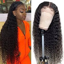 13X4 Kinky Curly Lace Front Wig Human Hair Wig 18 zoll Echthaar Perücke Frauen Curly Lace Wigs With Baby Hair 180% Lockige Echthaar Perücke Glueless Wig for Black Women Natural Black Color von Ladiaryf