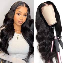 14 Zoll Lace closure Wig Human Hair 4X4 Lace Wig body wave Lace closure Wig Unprocessed Brazilian Hair With Baby Hair 150% Density Glueless Wig With Natural Hairline For Women von Ladiaryf