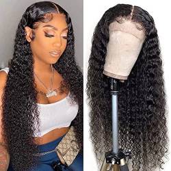 Echthaar Perücke Human Hair Wig Knots Echthaar Perücke Kinky Curly 13x4 Lace Front Wigs Pre Plucked For Black Women 22 Zoll 180% Density Grade 10A von Ladiaryf