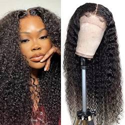Kinky Curly Human Hair Wigs Lace Front Wig Echthaar Perücke 22 Zoll Human Hair Wig for Black Women Brazilian Remy Hair 180% Density Natural Color von Ladiaryf