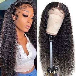 Ladiaryf Hair Echthaar Perücke 13x4 Hd Transparent Lace Front Human Hair Wigs Curly Wave Wigs For Black Women Brazilian Lace Frontal Hair Wigs Glueless Lace Wigs 180% Density 16 Zoll von Ladiaryf