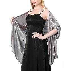 Ladiery Damen Seide Satin Stola Festlich,Shawl für Brautkleider Abendkleider Sommer Elegante Party Weicher Schal von Ladiery