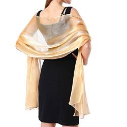 Ladiery Sheer Crepe Schals und Wraps für Abend Party, Frauen weichen Schimmer Braut Hochzeit Reise Schal von Ladiery