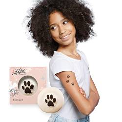 LaDot Tattoo für Kinder und Erwachsene, temporäre hautfreundliche fake Tattoos, Tattoo-Stempel ohne Nadeln für Körper und Arm, wasserfest, Keramikstempel Katzenpfote von Ladot