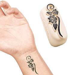 LaDot Tattoo für Kinder und Erwachsene, temporäre hautfreundliche fake Tattoos, Tattoo-Stempel ohne Nadeln für Körper und Arm, wasserfest, Keramikstempel Rose von Ladot