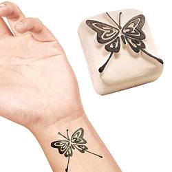 LaDot Tattoo für Kinder und Erwachsene, temporäre hautfreundliche fake Tattoos, Tattoo-Stempel ohne Nadeln für Körper und Arm, wasserfest, Keramikstempel Schmetterling von Ladot
