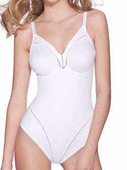 Lady Bella Lingerie P6739 Damen-Dessous Formender und Modellierender Body ohne Bügel vorgeformte Cups C aus Mikrofaser für große Größen (Weiß, 75C) von Lady Bella Lingerie