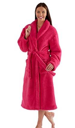 Damen Fleece Bademantel LUXUS Robe marineblau pink lila - Größe 10 12 14 16 18 20 22 24 - Tief Rosa, L 18-20 von Lady Olga