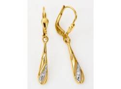 Paar Ohrhänger LADY Ohrringe Gr. Diamanten ct, Diamanten-Metall, goldfarben (gelbgold 375) Damen Ohrhänger von Lady